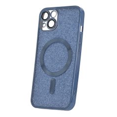   Glitter Chrome Mag - Apple iPhone 14 (6.1) kameravédős, MagSafe tok kék