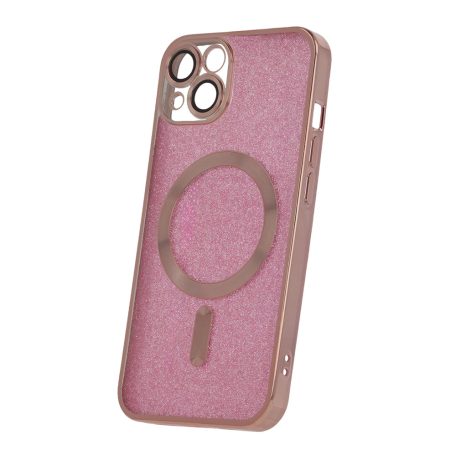 Glitter Chrome Mag - Apple iPhone 12 Pro 2020 (6.1) kameravédős, MagSafe tok pink
