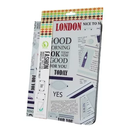 Univerzális 9-10" (Újságpapír mintás) kinyitható tablet tok