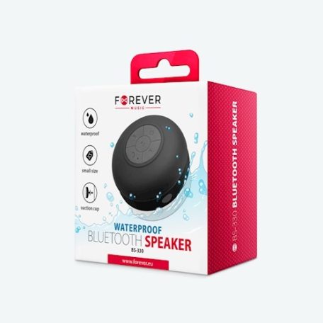 Forever BS-330 Bluetooth 3.2 vízálló hangszóró és kihangosító 3W fekete