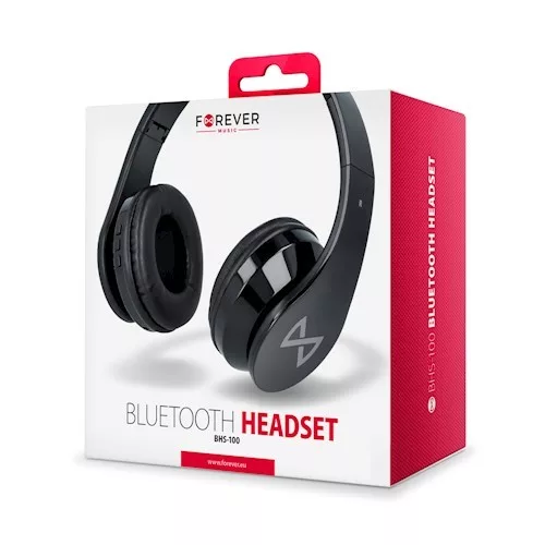 Forever BHS-100 Bluetooth 3.0 összecsukható sztereó fejhallgató beépített mikrofonnal fekete