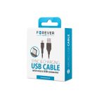 Forever USB - micro USB fekete adatkábel 3m 1A