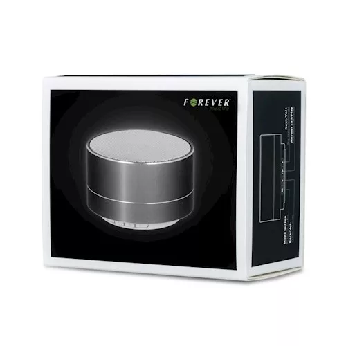 Forever PBS-100 Bluetooth 3.0 hangszóró és kihangosító micro SD olvasóval, FM rádióval, USB porttal 3W ezüst