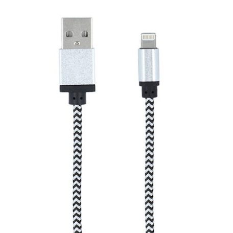 Forever Apple USB - Lightning (8Pin) szövetbevonatos erősített adatkábel 1A 1m