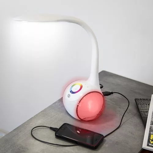Forever BS-760 Bluetooth 3.0 hangszóró és kihangosító RGB Led világítással USB porttal 4W fehér