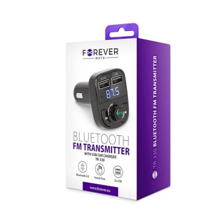 Forever TR-330 FM Transmitter és autós töltő 3.1A, 87.5MHz - 108MHz 15W