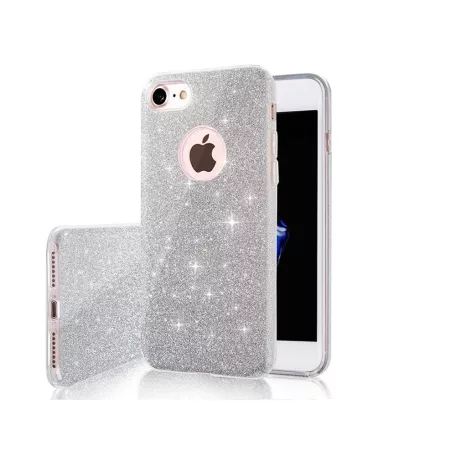 Glitter (3in1) - Apple iPhone 7 / 8 / SE2 / SE3 (4.7) ezüst szilikon tok