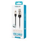 Forever Apple USB - Lightning (8Pin) fekete adatkábel 2A 1m (modern)