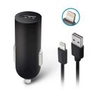 Forever M02 szivargyújtó töltő 1x USB csatlakozóval és Lightning kábellel, (Max 2A, 1,2m) 10W