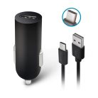 Forever M02 szivargyújtó töltő 1x USB csatlakozóval és Type-C kábellel, (Max 2A, 1,2m) 10W