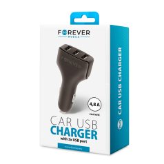   Forever CC-05 szivargyújtó töltő 3x USB foglalattal, (Max 4.8A) 24W