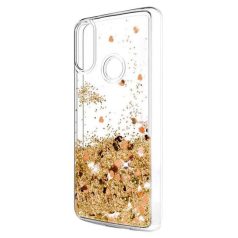 Liquid Glitter - Huawei P20 Lite arany szilikon tok