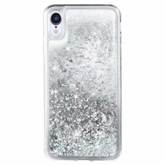 Liquid Glitter - Huawei P20 Lite ezüst szilikon tok