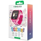 Forever KW-300 vízálló IP67 gyerek Bluetoothos okosóra GPS / Wifi nyomonkövetéssel, SOS segélyhívással pink