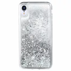 Liquid Glitter - Apple iPhone XR (6.1) ezüst szilikon tok