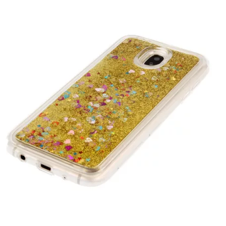 Liquid Glitter - Samsung G973F Galaxy S10 arany szilikon tok
