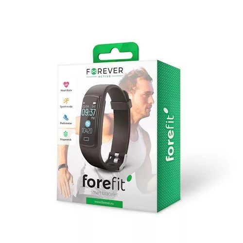Forever SB-130 vízálló IP67 aktivitásmérő lépésszámlálóval, pulzusmérővel, alvásfigyeléssel fekete