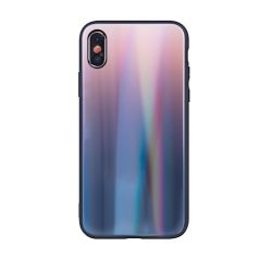   Rainbow szilikon tok üveg hátlappal - Samsung A202F Galaxy A20e (2019) barna - fekete