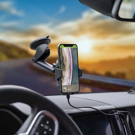 Forever univerzális automata gravity autós tartó ultragyors vezeték nélküli töltéssel (9V 1.67A) 15W szellőzőre és szélvédőre 4,7″ - 6,7″