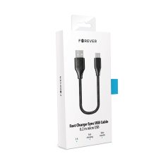 Forever USB - micro USB fekete adatkábel 0.2m 3A