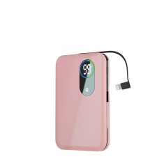  Forever power bank micro USB / Type-C / Lightning csatlakozóval 5000mAh pink (max 2A) 10W