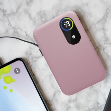 Forever power bank micro USB / Type-C / Lightning csatlakozóval 5000mAh pink (max 2A) 10W