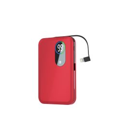   Forever power bank micro USB / Type-C / Lightning csatlakozóval 5000mAh piros (max 2A) 10W