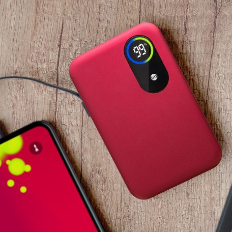 Forever power bank micro USB / Type-C / Lightning csatlakozóval 5000mAh piros (max 2A) 10W