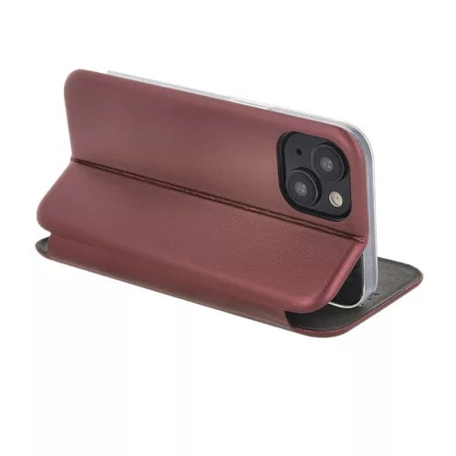 Forcell Elegance Apple iPhone 14 Pro Max (6.7) oldalra nyíló mágneses könyv tok szilikon belsővel burgundi