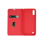 Smart Venus Samsung A715 Galaxy A71 (2020) oldalra nyíló mágneses könyv tok szilikon belsővel piros