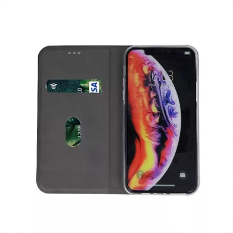 Smart Senso Xiaomi Redmi Note 8T oldalra nyíló könyv tok szilikon belsővel szürke