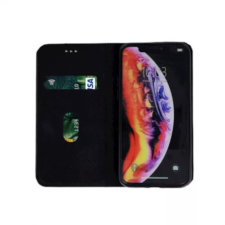 Smart Senso Samsung A515 Galaxy A51 (2020) oldalra nyíló könyv tok szilikon belsővel fekete