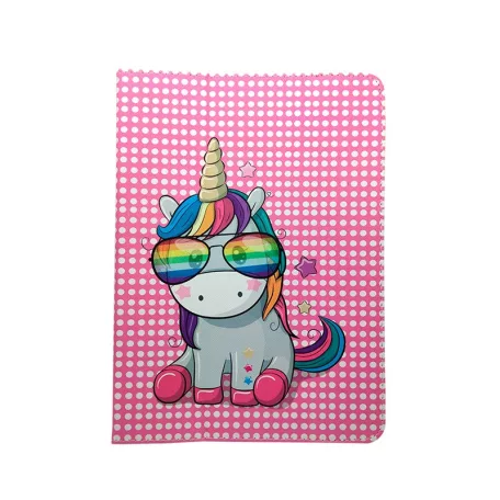 Univerzális 9-11" kinyitható tablet tok (Rainbow Unicorn)