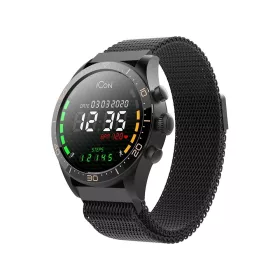   Forever AW-100 AMOLED ICON okosóra Bluetooth 5.0 lépésszámlálóval, pulzusmérővel, alvásfigyeléssel fekete