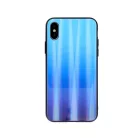 Rainbow szilikon tok üveg hátlappal - Apple iPhone XR (6.1) világoskék