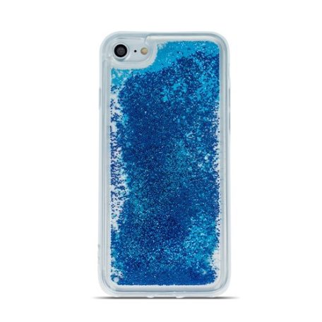 Liquid Pearl Glitter - Samsung A415 Galaxy A41 kék szilikon tok