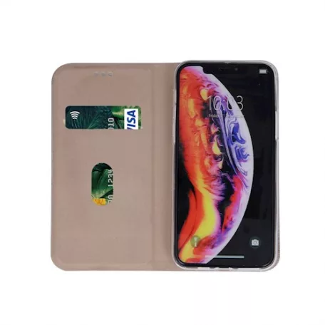 Smart Senso Samsung A217 Galaxy A21s (2020) oldalra nyíló könyv tok szilikon belsővel arany