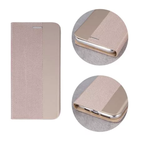 Smart Senso Samsung A217 Galaxy A21s (2020) oldalra nyíló könyv tok szilikon belsővel arany