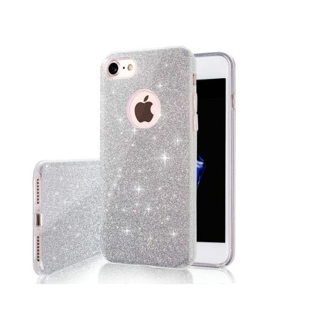 Glitter (3in1) - Apple iPhone 13 Mini (5.4) ezüst szilikon tok