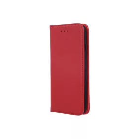  Genuine Leather Apple iPhone 13 Pro (6.1) oldalra nyíló mágneses bőrhatású könyv tok szilikon belsővel piros