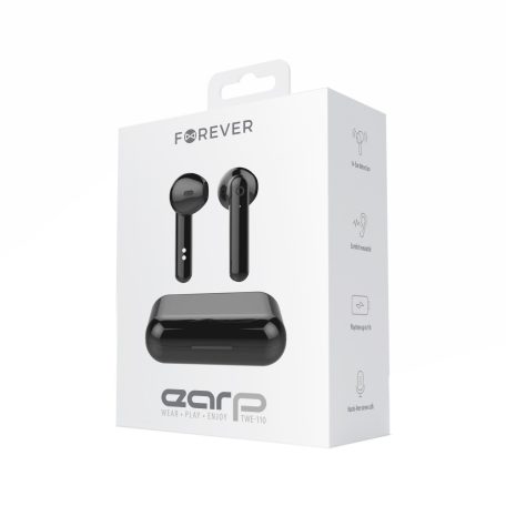 Forever TWE-110 Bluetooth 5.1 sztereó TWS headset beépített mikrofonnal fekete