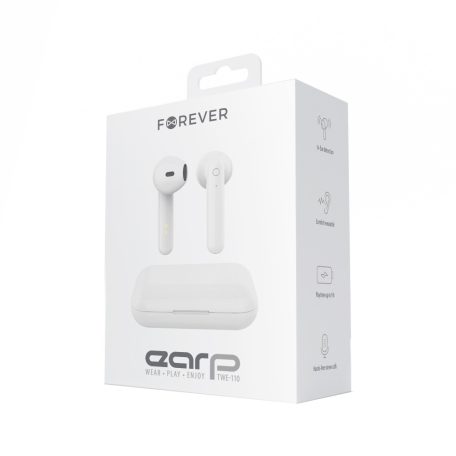 Forever TWE-110 Bluetooth 5.1 sztereó TWS headset beépített mikrofonnal fehér