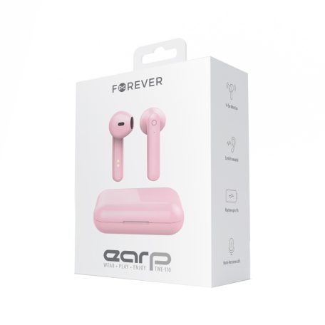 Forever TWE-110 Bluetooth 5.1 sztereó TWS headset beépített mikrofonnal pink