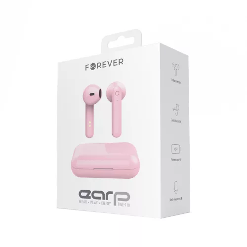 Forever TWE-110 Bluetooth 5.1 sztereó TWS headset beépített mikrofonnal pink