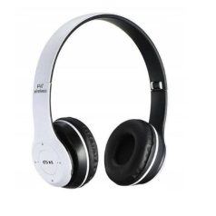   Foldable P47 fehér - fekete sztereó összecsukható fejhallgató EDR technologiával, beepitett mikrofonnal, FM rádió, MicroSD foglalattal, Bluetooth 4.2