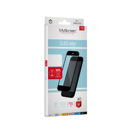 MyScreen Lite Glass Edge Full Glue - Apple iPhone 12 / 12 Pro 2020 (6.1) kijelzővédő üvegfólia fekete (9H)