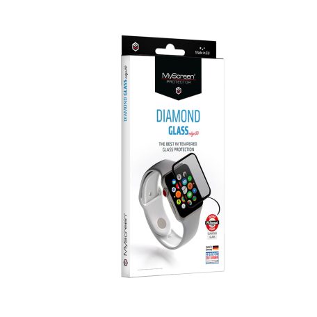 MyScreen Diamond Glass edge3D - Apple Watch 6 / SE (44mm) teljes képernyős kijelzővédő üvegfólia fekete (9H)