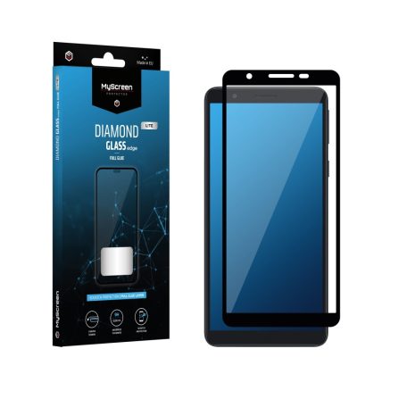 MyScreen Diamond Glass Lite edge - Samsung A325 Galaxy A32 4G teljes képernyős kijelzővédő üvegfólia fekete (9H)