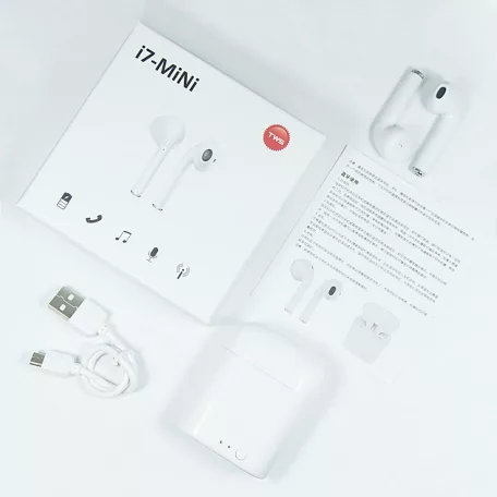 i7​ 5.0 Tws Mini Sztereo Bluetooth headset dobozban fehér