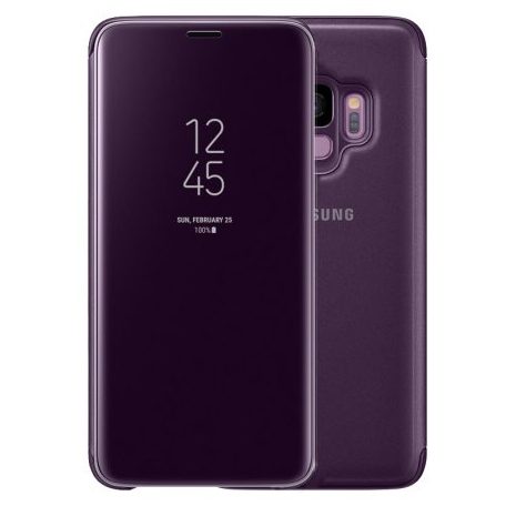 Clear View Samsung G970F Galaxy S10e lila oldalra nyíló tükrös tok